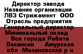 Директор завода › Название организации ­ ЛВЗ Стрижамент, ООО › Отрасль предприятия ­ Генеральный директор › Минимальный оклад ­ 1 - Все города Работа » Вакансии   . Амурская обл.,Мазановский р-н